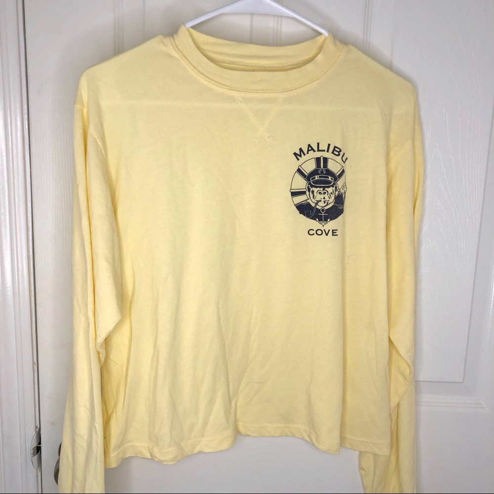 NWOT Brandy Melville Yellow Malibu Cove Longsleeve